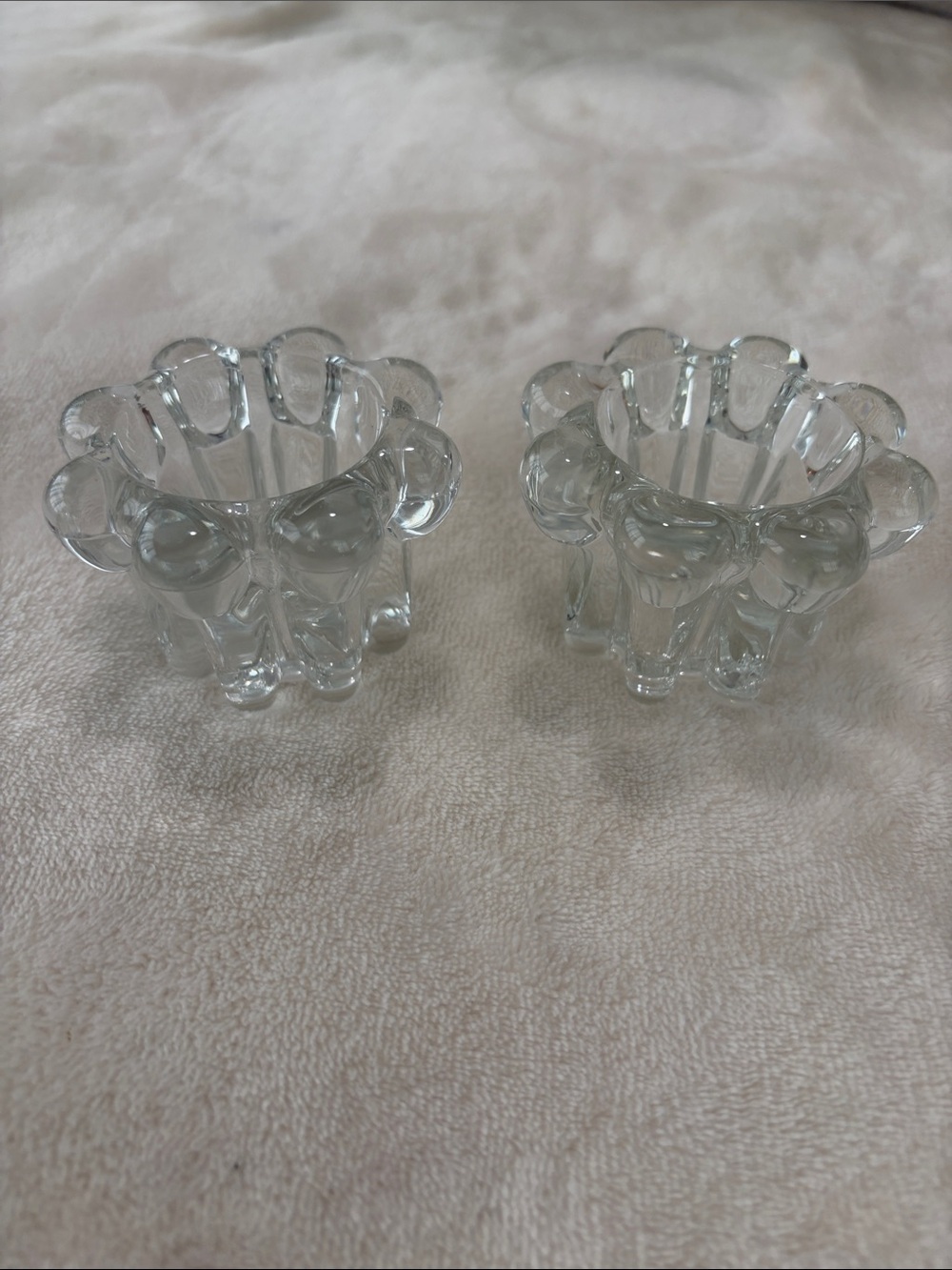 Clear Glass Decorative Votive Candle Holders - Set of 2 (Indonesia)